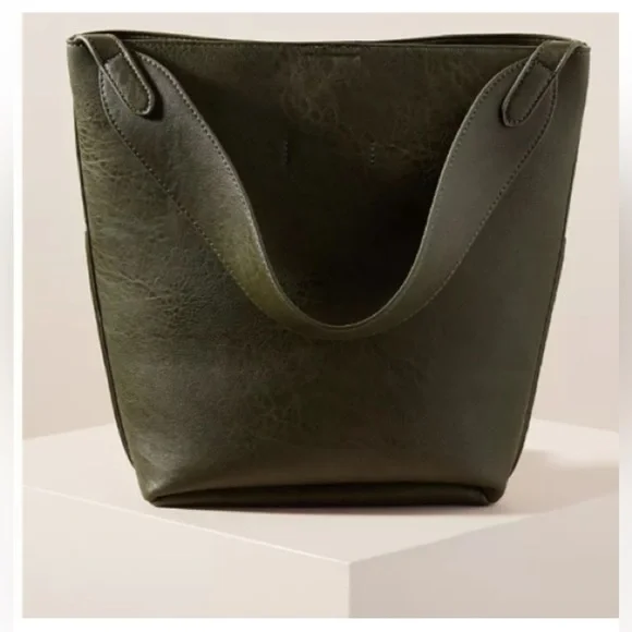 Anthropologie ‘Miranda’ Olive Green Tote Bag - Picture 2 of 7